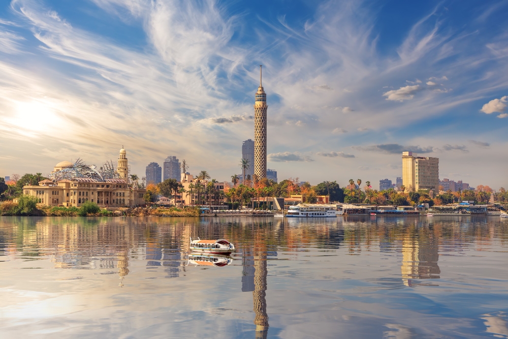 tv tower cairo downtown nile egypt